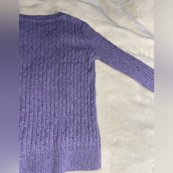Purple Cable Knit Sweater - Picture 6 of 9